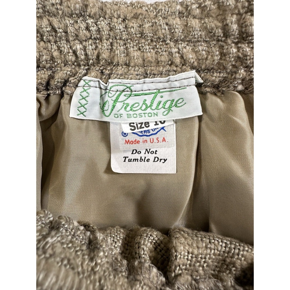 60s 70s Prestige of Boston Natural Fiber Skirt Beige Tweed Career Blazer Suit‎ - Picture 7 of 10